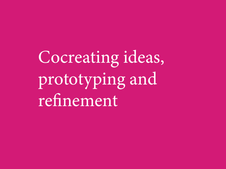 Co-creating ideas, prototyping and refinement
